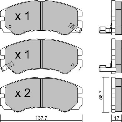 AISIN BPOP-1900 - Brake Pad Set, disc brake car-mod.net