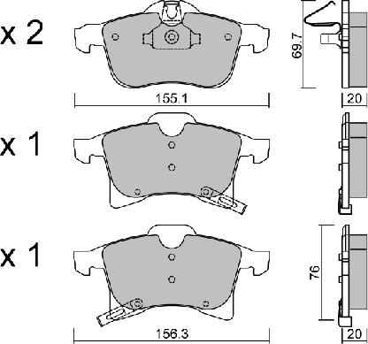 AISIN BPOP-1002 - Brake Pad Set, disc brake car-mod.net