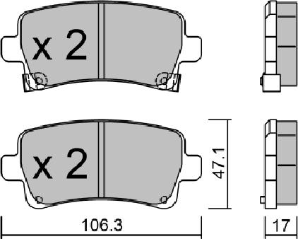 AISIN BPOP-2002 - Brake Pad Set, disc brake car-mod.net
