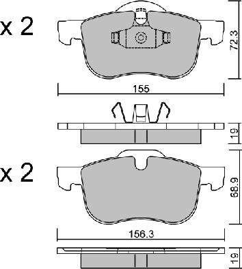 AISIN BPVO-1001 - Brake Pad Set, disc brake car-mod.net