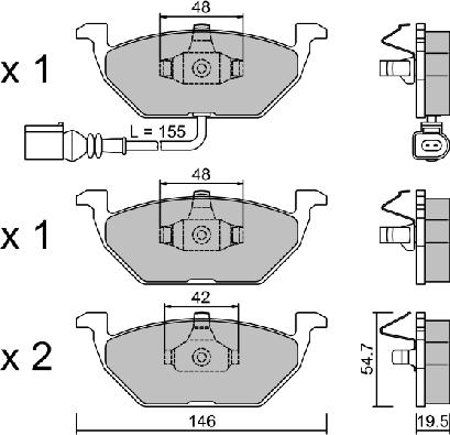AISIN BPVW-1009 - Brake Pad Set, disc brake car-mod.net