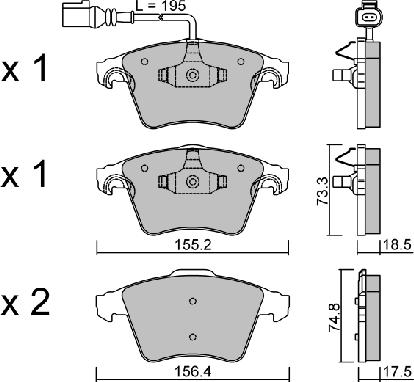 AISIN BPVW-1004 - Brake Pad Set, disc brake car-mod.net
