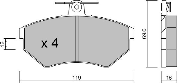 AISIN BPVW-1002 - Brake Pad Set, disc brake car-mod.net