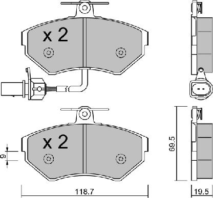 AISIN BPVW-1033 - Brake Pad Set, disc brake car-mod.net