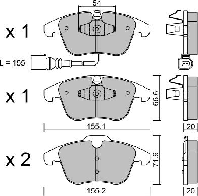 AISIN BPVW-1023 - Brake Pad Set, disc brake car-mod.net