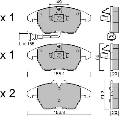 AISIN BPVW-1022 - Brake Pad Set, disc brake car-mod.net