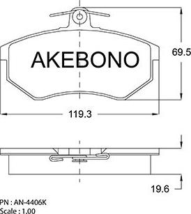 Akebono AN-4406K - Brake Pad Set, disc brake car-mod.net