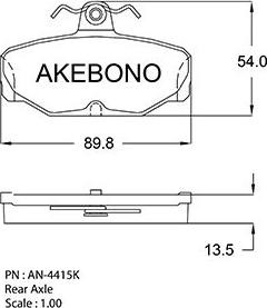 Akebono AN-4415K - Brake Pad Set, disc brake car-mod.net
