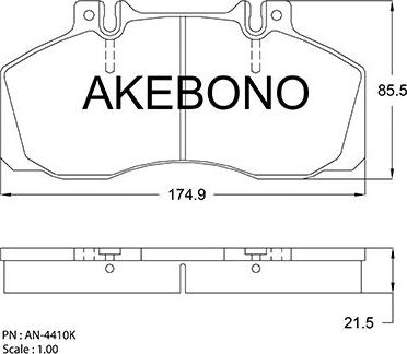 Akebono AN-4410KE - Brake Pad Set, disc brake car-mod.net