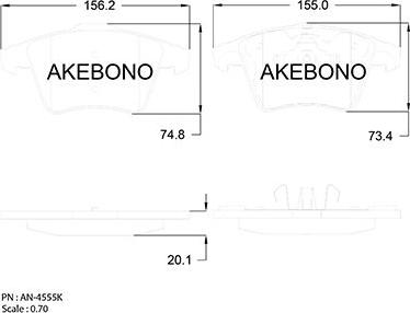 Akebono AN-4555K - Brake Pad Set, disc brake car-mod.net