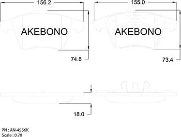 Akebono AN-4556K - Brake Pad Set, disc brake car-mod.net