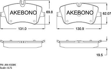 Akebono AN-4508K - Brake Pad Set, disc brake car-mod.net