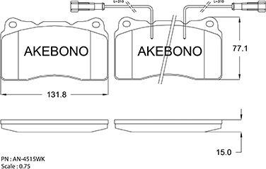 Akebono AN-4515WKE - Brake Pad Set, disc brake car-mod.net