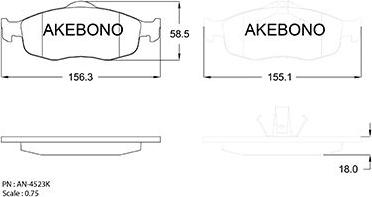 Akebono AN-4523K - Brake Pad Set, disc brake car-mod.net