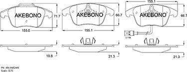Akebono AN-4682WK - Brake Pad Set, disc brake car-mod.net