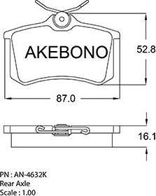 Akebono AN-4632K - Brake Pad Set, disc brake car-mod.net