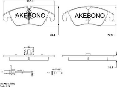 Akebono AN-4622WK - Brake Pad Set, disc brake car-mod.net