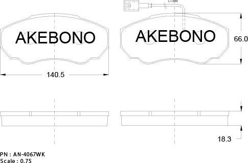 Akebono AN-4067WKE - Brake Pad Set, disc brake car-mod.net