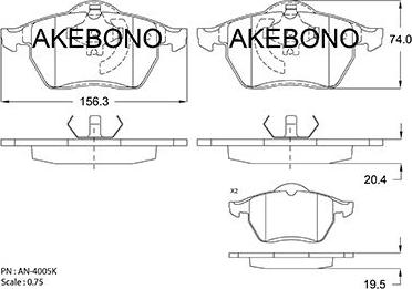 Akebono AN-4005K - Brake Pad Set, disc brake car-mod.net