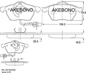 Akebono AN-4001WK - Brake Pad Set, disc brake car-mod.net