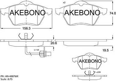 Akebono AN-4007WK - Brake Pad Set, disc brake car-mod.net