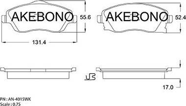 Akebono AN-4015WK - Brake Pad Set, disc brake car-mod.net