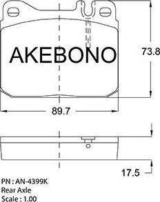 Akebono AN-4399K - Brake Pad Set, disc brake car-mod.net