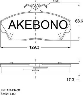 Akebono AN-4346KE - Brake Pad Set, disc brake car-mod.net