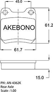 Akebono AN-4362K - Brake Pad Set, disc brake car-mod.net