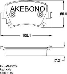 Akebono AN-4367K - Brake Pad Set, disc brake car-mod.net