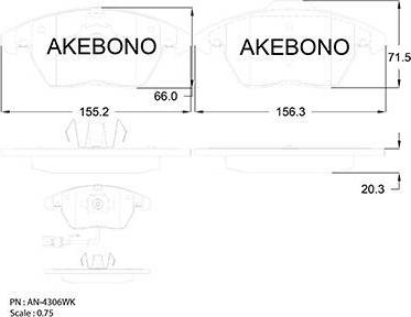 Akebono AN-4306WK - Brake Pad Set, disc brake car-mod.net