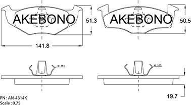 Akebono AN-4314KE - Brake Pad Set, disc brake car-mod.net