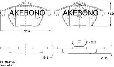 Akebono AN-4333K - Brake Pad Set, disc brake car-mod.net