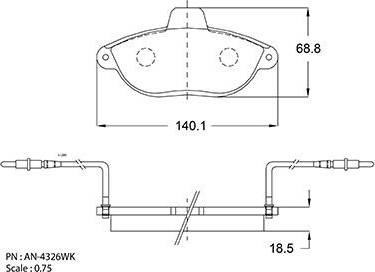 Akebono AN-4326WK - Brake Pad Set, disc brake car-mod.net