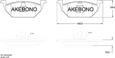 Akebono AN-4320K - Brake Pad Set, disc brake car-mod.net