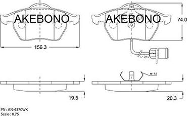 Akebono AN-4370WKE - Brake Pad Set, disc brake car-mod.net