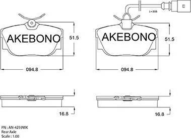 Akebono AN-4259WK - Brake Pad Set, disc brake car-mod.net