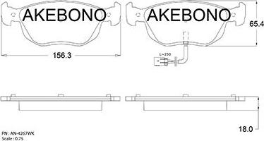 Akebono AN-4267WKE - Brake Pad Set, disc brake car-mod.net