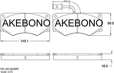 Akebono AN-4226WK - Brake Pad Set, disc brake car-mod.net