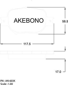 Akebono AN-603K - Brake Pad Set, disc brake car-mod.net