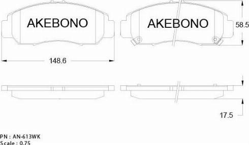 Akebono AN-613WKE - Brake Pad Set, disc brake car-mod.net