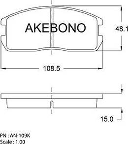 Akebono AN-109K - Brake Pad Set, disc brake car-mod.net