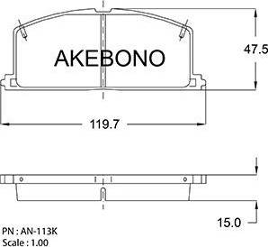 Akebono AN-113K - Brake Pad Set, disc brake car-mod.net