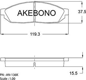 Akebono AN-136K - Brake Pad Set, disc brake car-mod.net