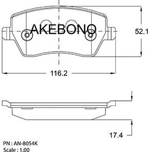 Akebono AN-8054K - Brake Pad Set, disc brake car-mod.net