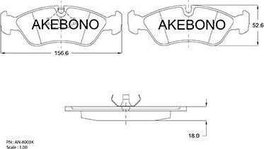 Akebono AN-8003K - Brake Pad Set, disc brake car-mod.net