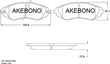 Akebono AN-8013WK - Brake Pad Set, disc brake car-mod.net