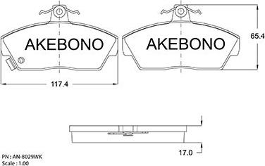 Akebono AN-8029WK - Brake Pad Set, disc brake car-mod.net