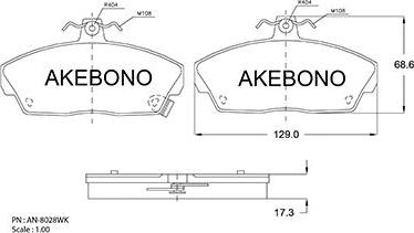 Akebono AN-8028WK - Brake Pad Set, disc brake car-mod.net