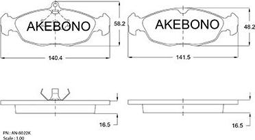 Akebono AN-8022K - Brake Pad Set, disc brake car-mod.net